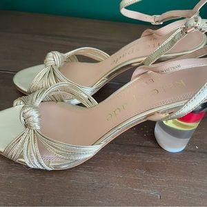 Kate Spade Happy Hour gold heels